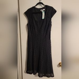 NWT Wisp Size 16 Black Lace Dress